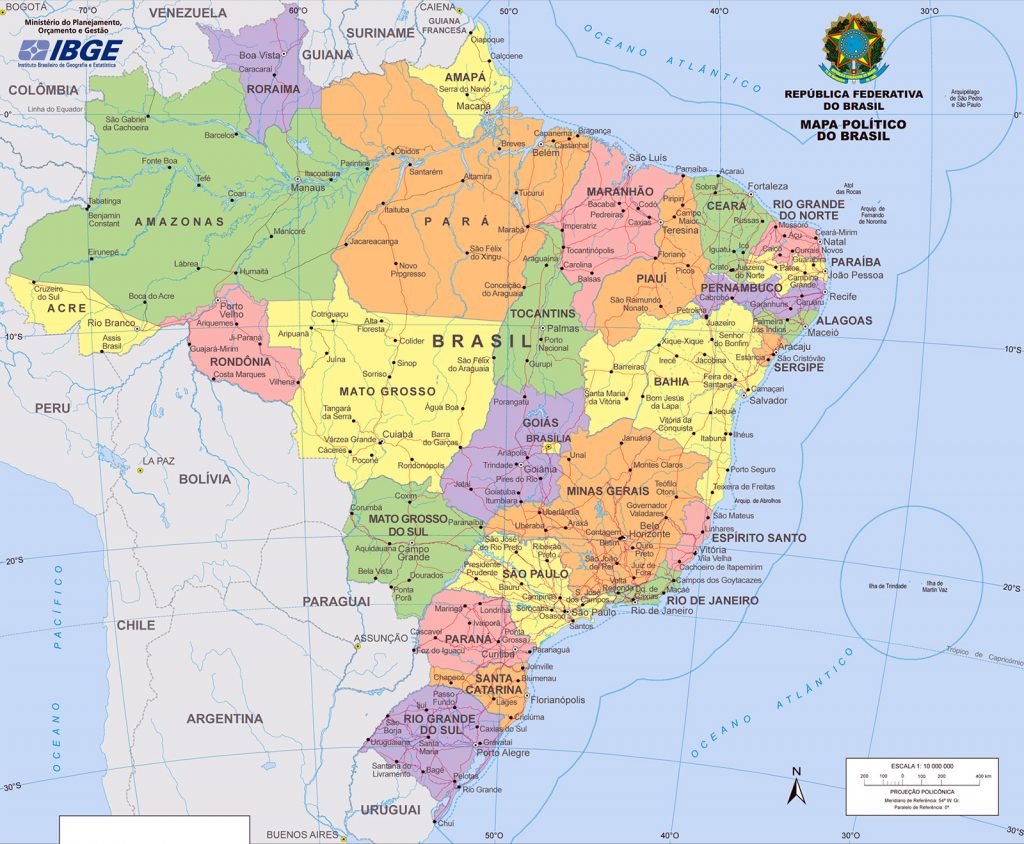 La carte du Brésil